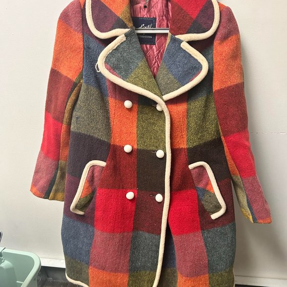 Coatique International Rainbow Plaid Jacket Large/Medium - Picture 4 of 6